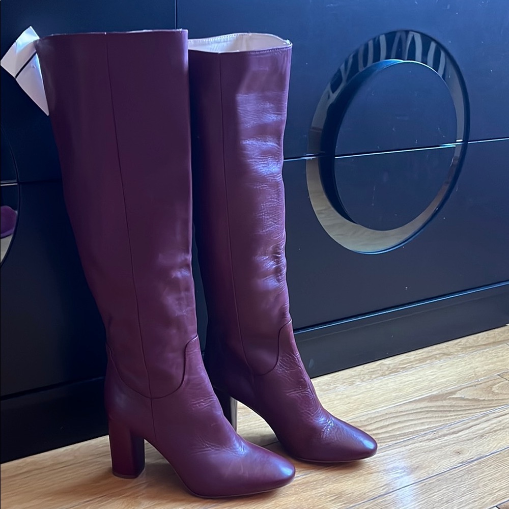 Women's Burgundy Knee-High Boots